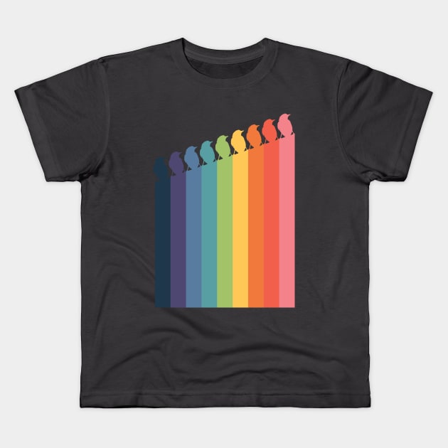 Rainbow birds Kids T-Shirt by divafern